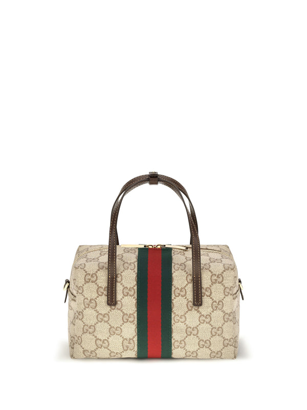 Gucci GG-coated canvas top handle bag in beige