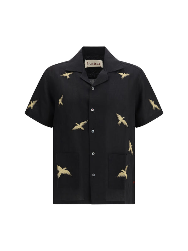 Columbus Shirt Black Cotton; True Hemp