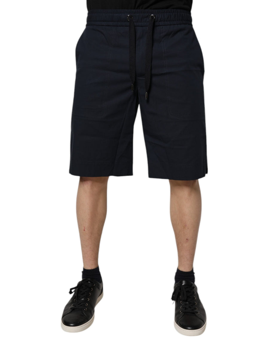 Dolce & Gabbana 97% Cotton 3% Elastane bermuda shorts in navy