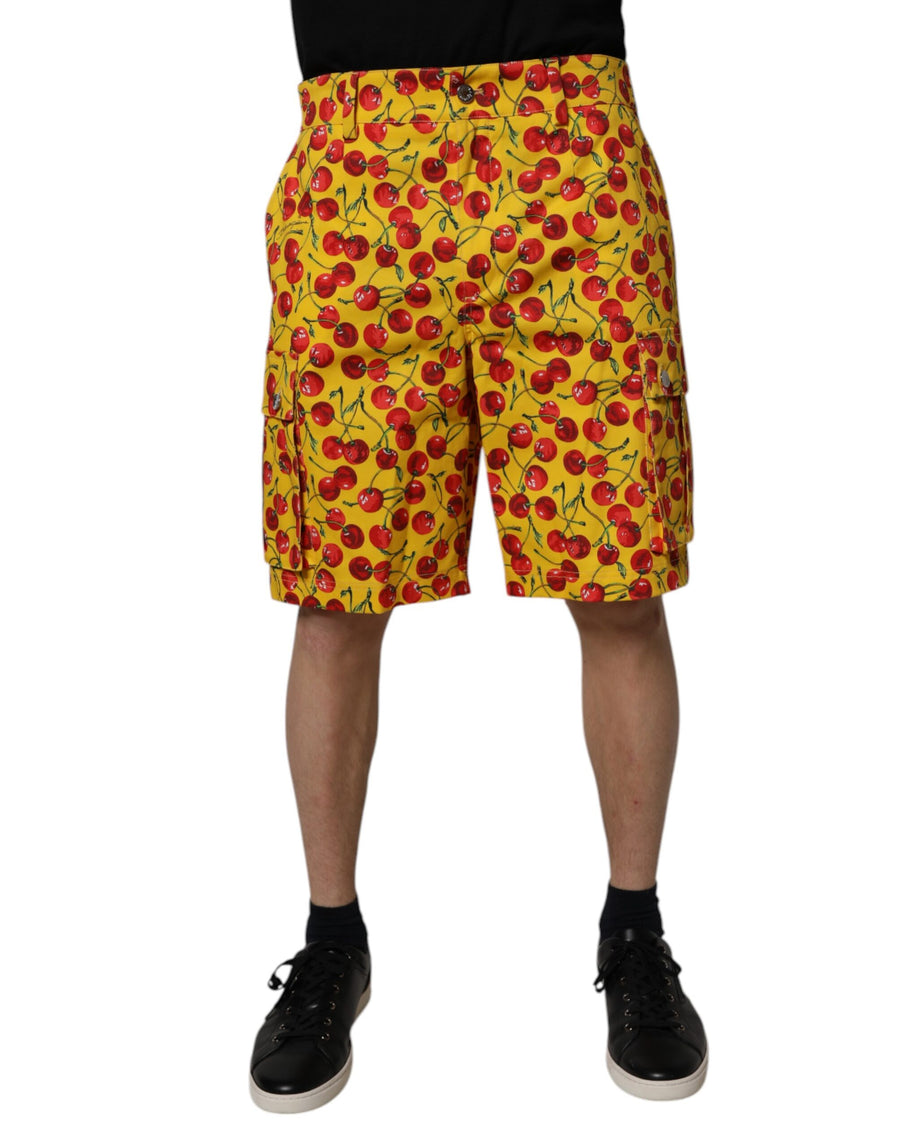 Dolce & Gabbana 100% Cotton bermuda shorts in yellow