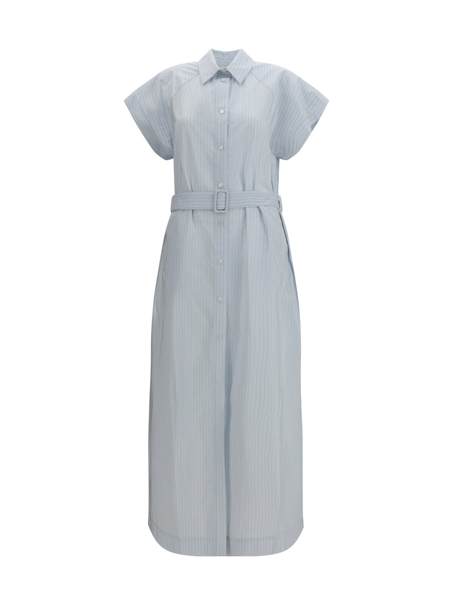 Dress Poplin Chemisier Light Blue Stripe Cupro