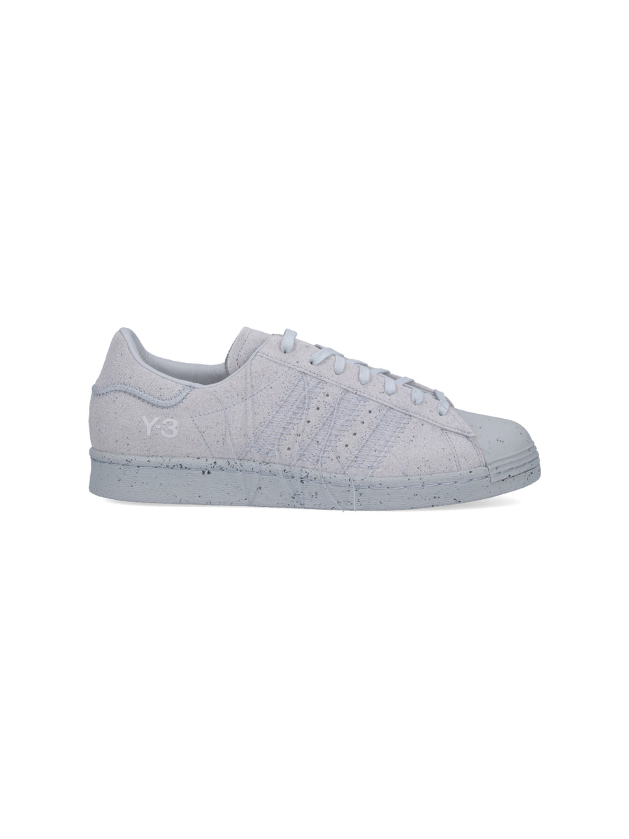 Y-3 100% leather sneaker in gray