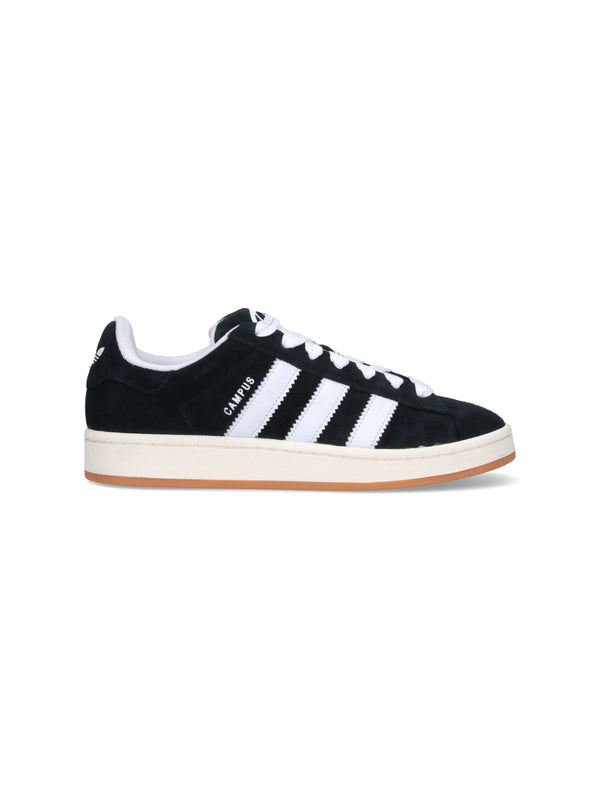 Adidas Suede upper with leather stripes sneaker in black