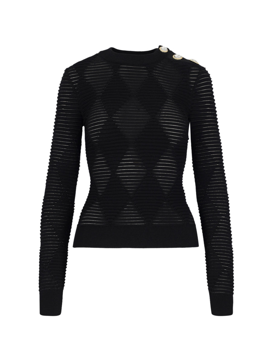 Balmain 81% Viscose sweater in black