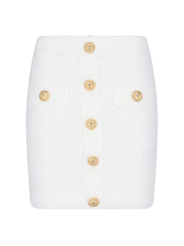 Balmain 38% Cotton skirt in white