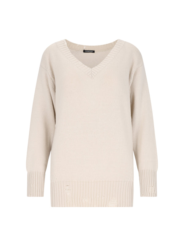 Canessa 100% Cashmere sweater in white