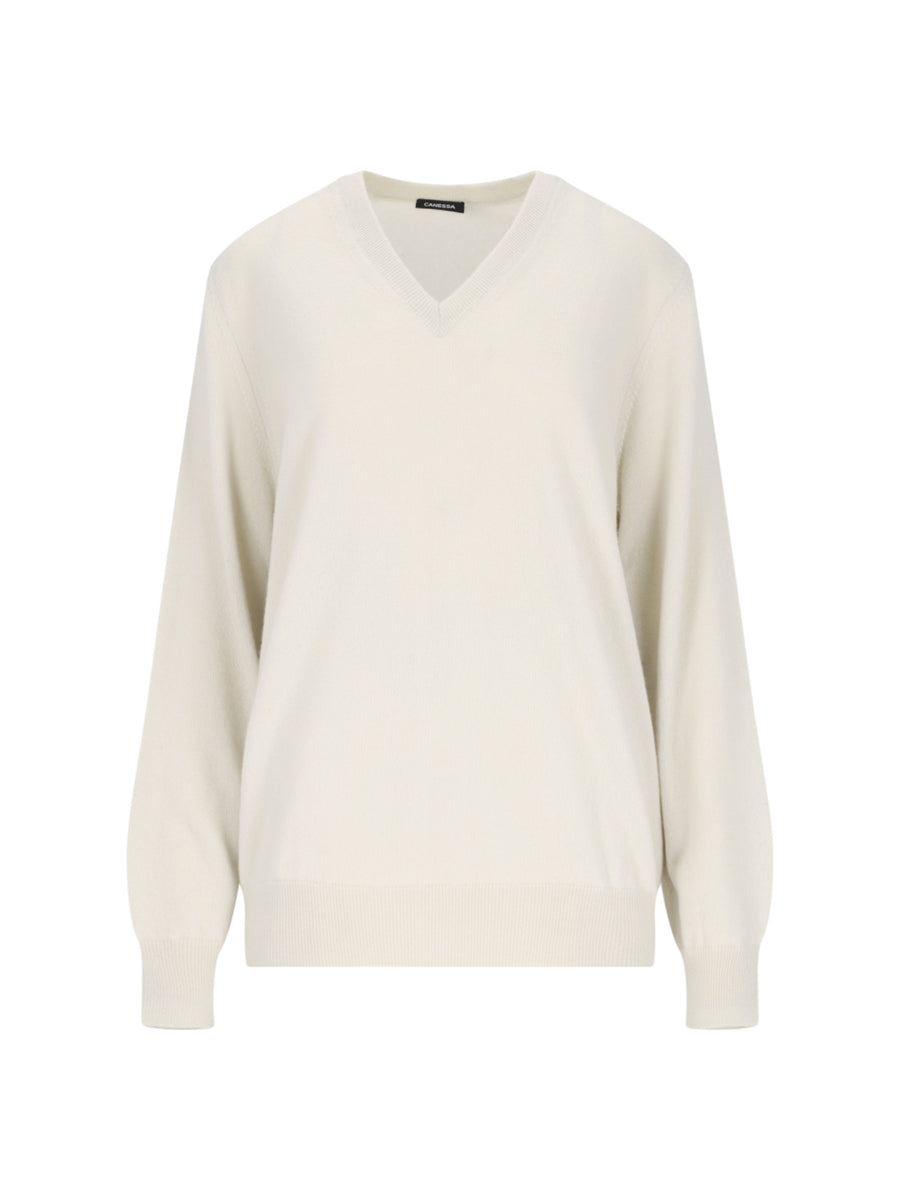 Canessa 100% Cashmere sweater in white