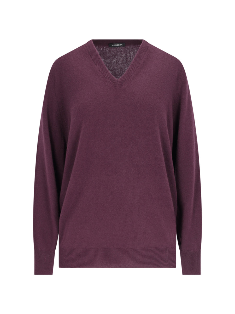 Canessa 100% Cashmere sweater in purple