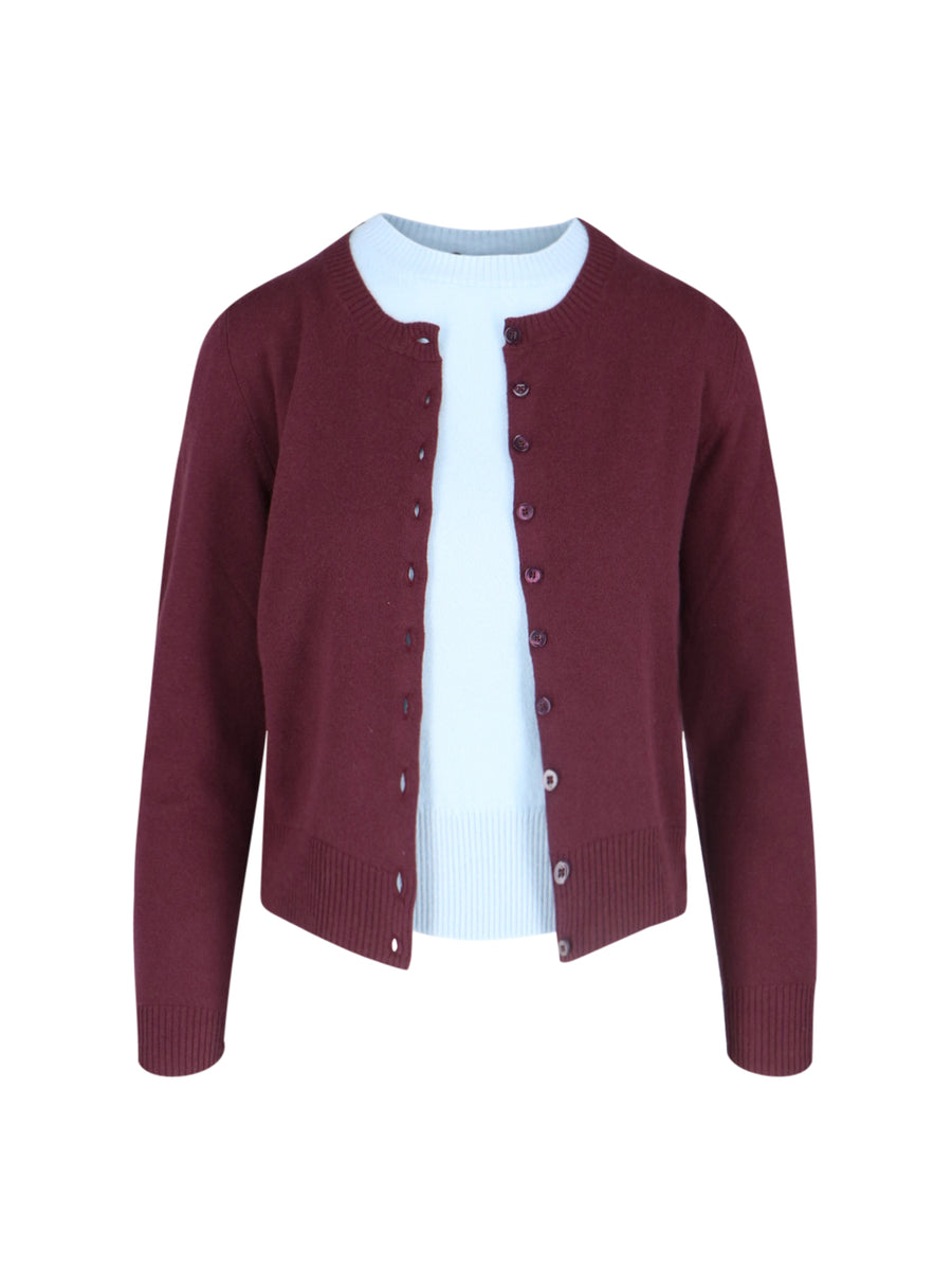 Canessa 100% Cashmere cardigan in burgundy