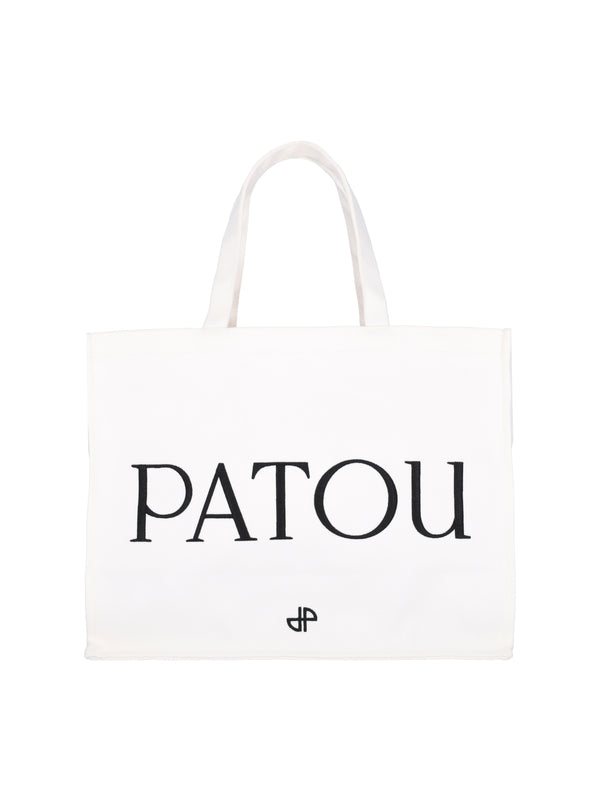 Patou Main: 100% Cotton tote bag in white