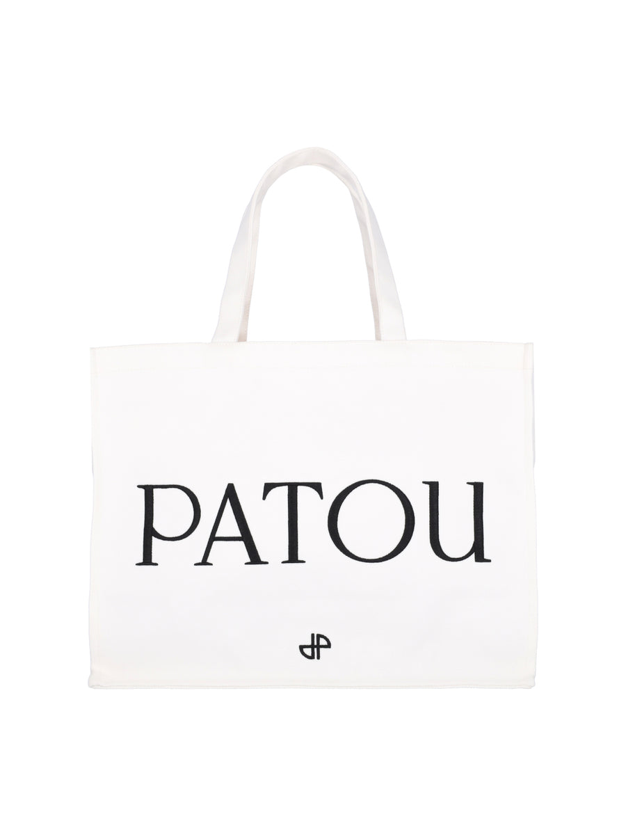 Patou Main: 100% Cotton tote bag in white