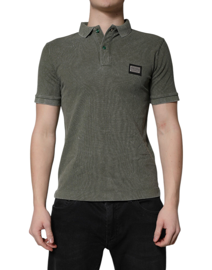 Dolce & Gabbana 100% Cotton polo shirt in green