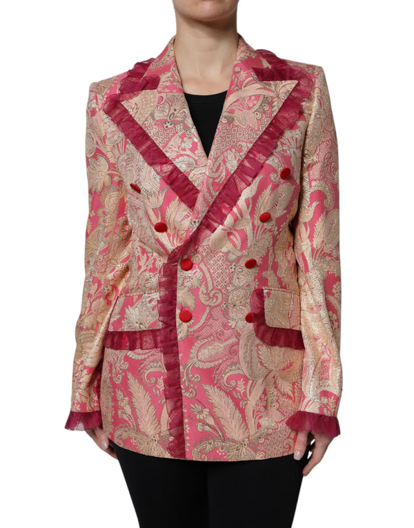 Dolce & Gabbana 34% Nylon 29% Acetate 25% Silk 12% Metallized Fiber blazer in pink