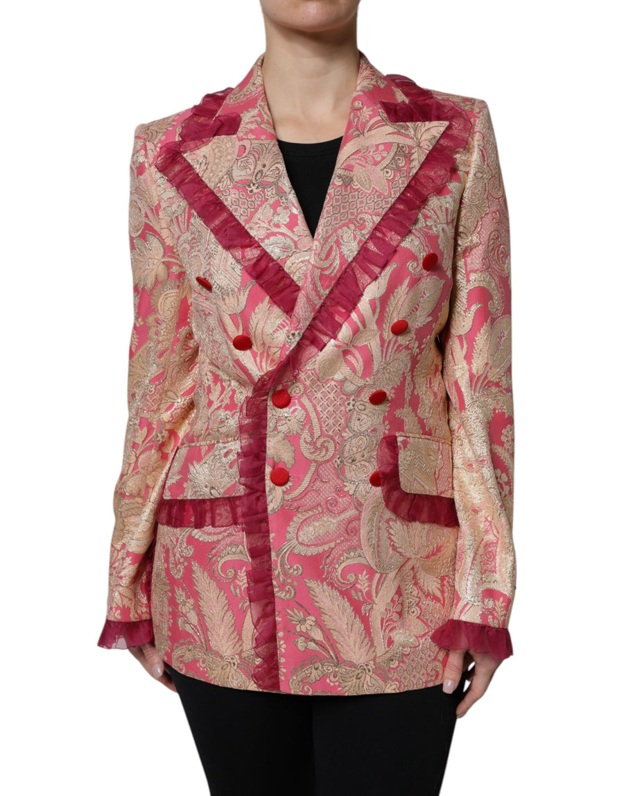 Dolce & Gabbana 34% Nylon 29% Acetate 25% Silk 12% Metallized Fiber blazer in pink