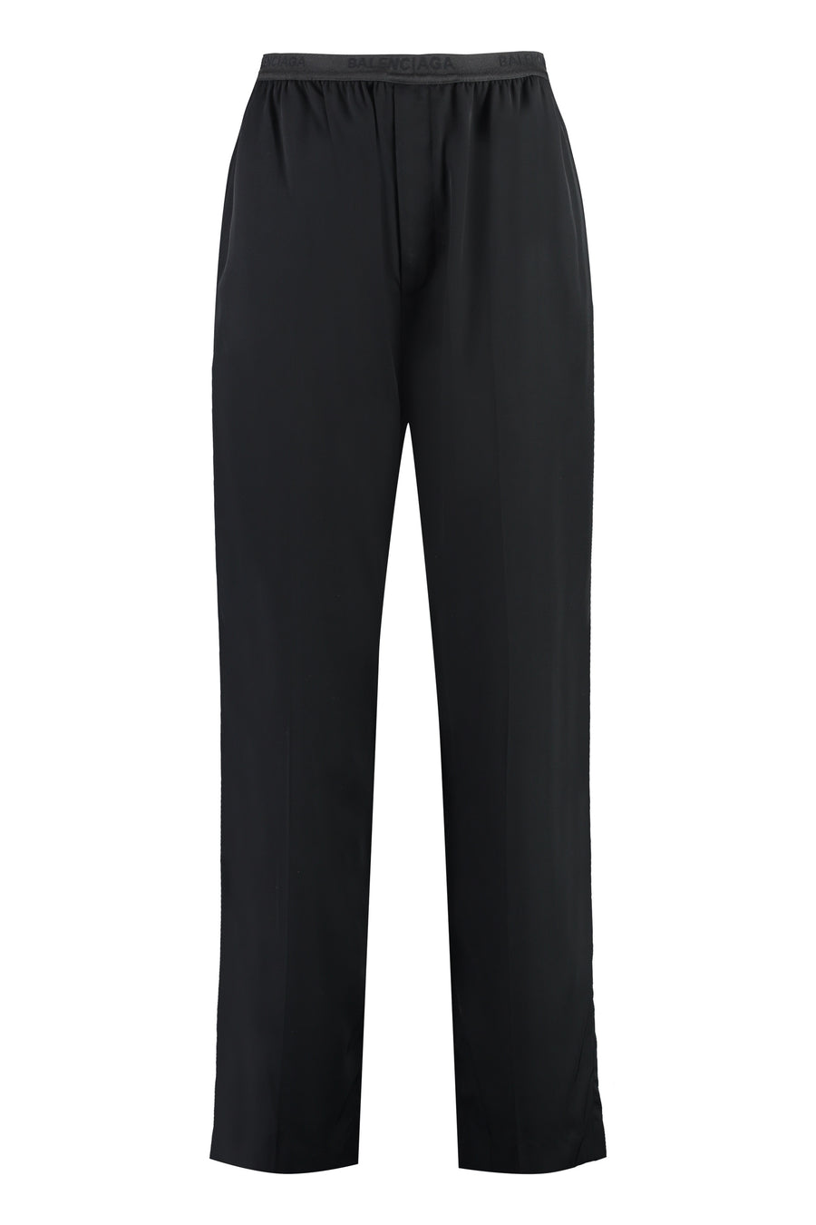 Black Elasticated Waist Trousers Cotton