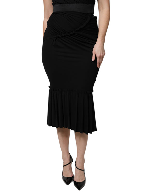 Dolce & Gabbana 92% Viscose 8% Elastane skirt in black