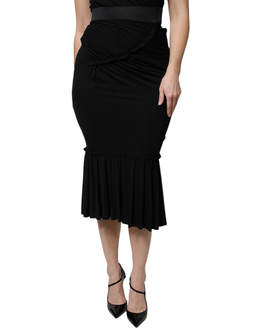 Dolce & Gabbana 92% Viscose 8% Elastane skirt in black