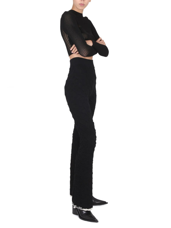 Logo Pants Black Cotton Trousers