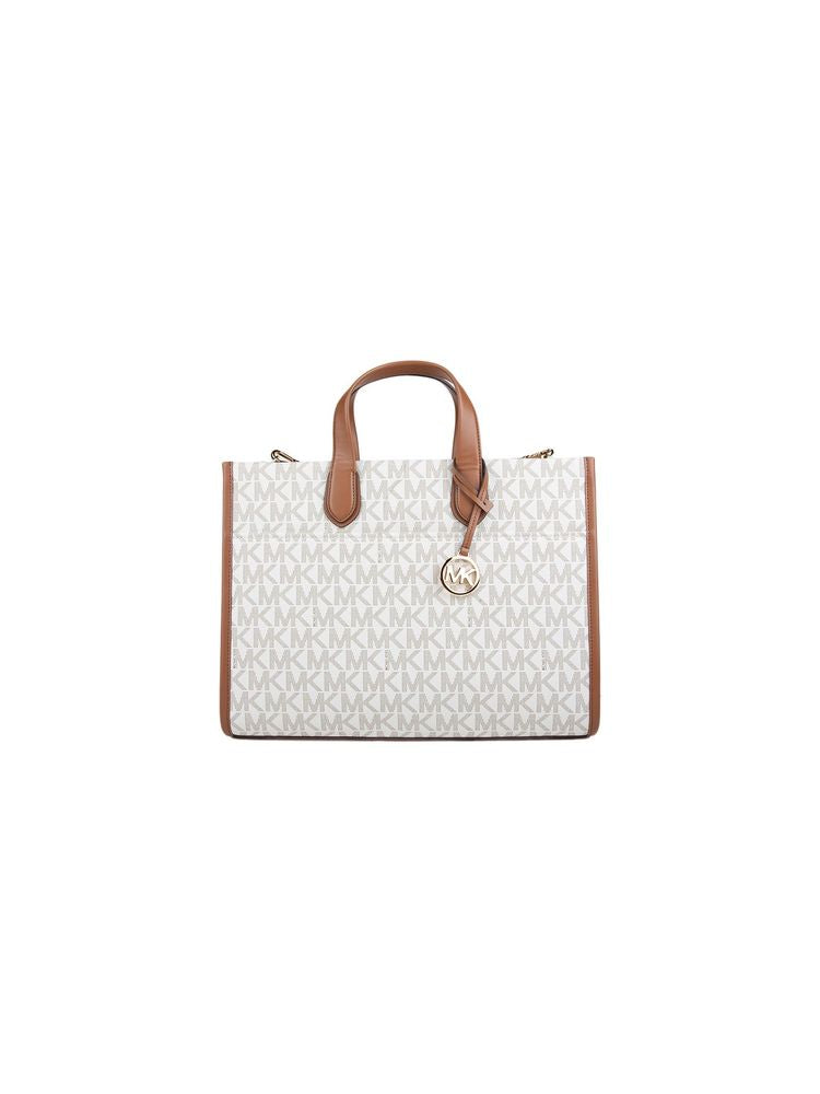 Michael Kors Tote Bag Vanilla-Luggage Vanilla/luggage 89.coated Canvas / Tote-bags