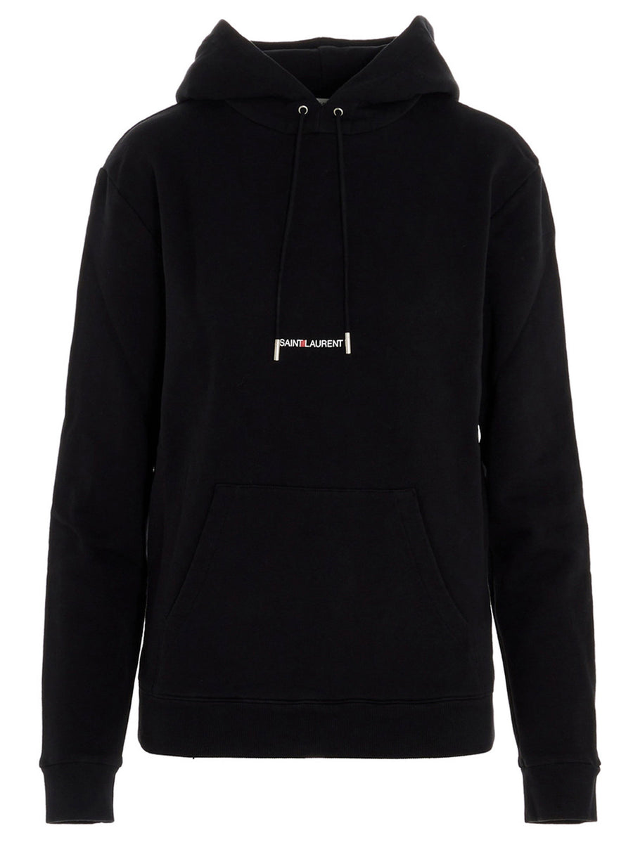 Saint Laurent بطبعة شعار هودي — أسود
