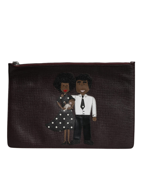 Dolce & Gabbana 100% Leather clutch in brown