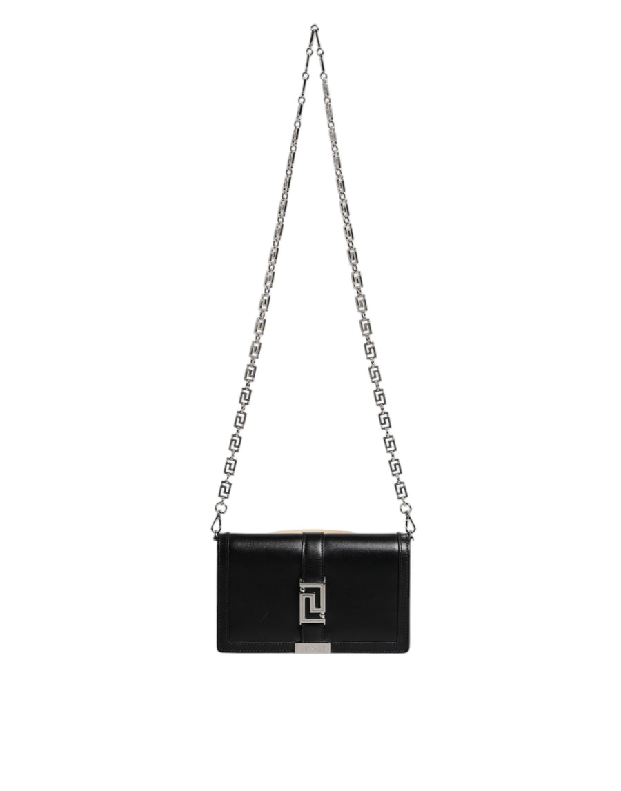 Versace Calfskin Leather crossbody bag in black