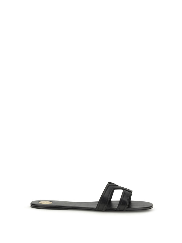Smooth Leather Mabrouka Sandals Black Calf Bos Taurus