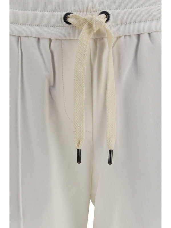 Track Pants With Monili Detailing Natural Cotton Trousers