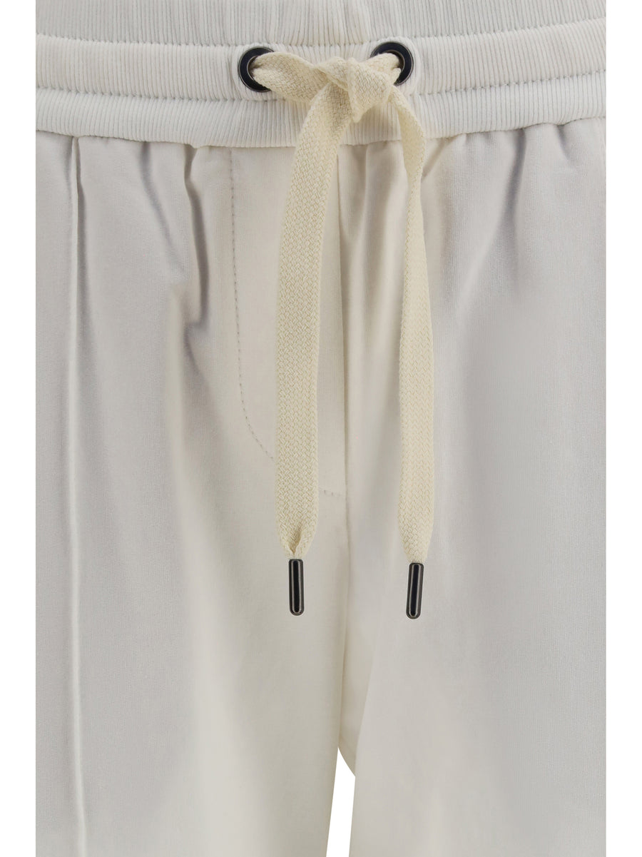 Track Pants With Monili Detailing Natural Cotton Trousers