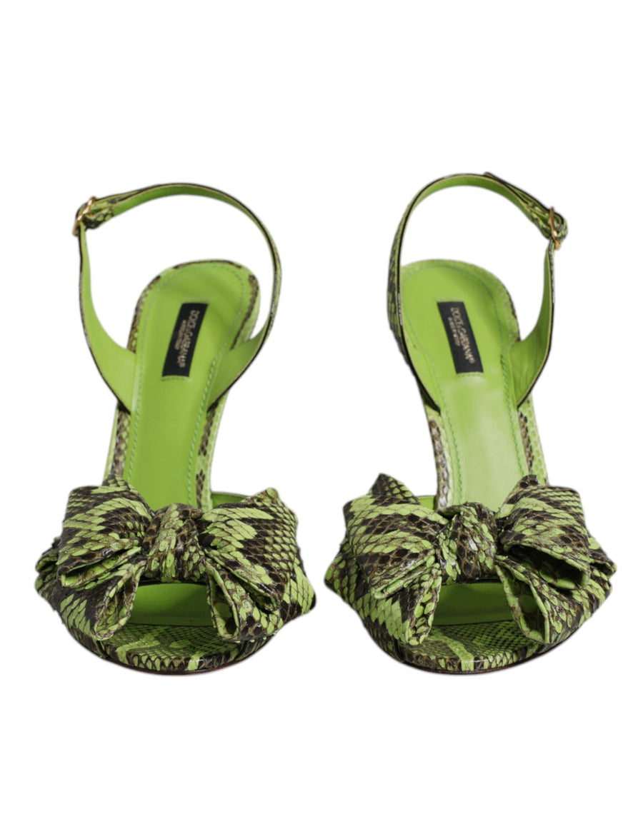 Dolce & Gabbana 90% Molurus Python heel sandal in green