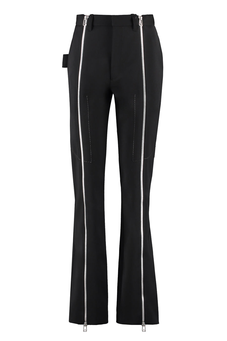 Wool Straight Trousers Black