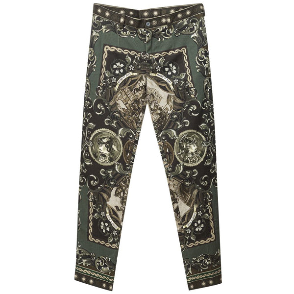 Dolce & Gabbana 97% Cotton trousers in green