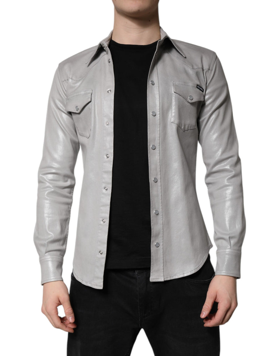Dolce & Gabbana 98% Cotton 2% Elastane shirt in gray