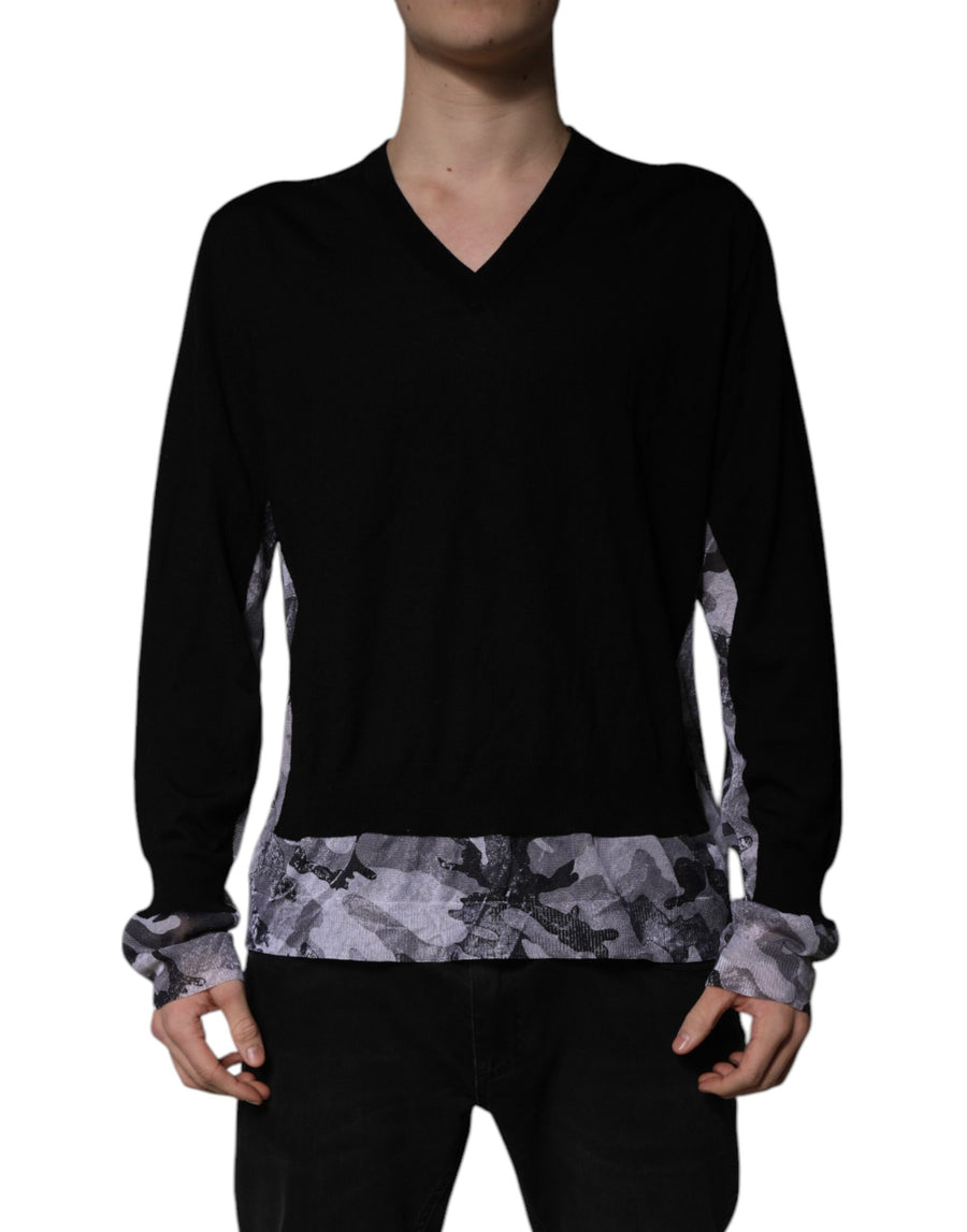 Dolce & Gabbana 100% Virgin Wool (main body); 100% Polyester (lining) sweater in black
