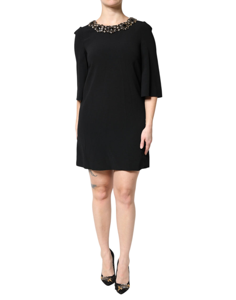 Dolce & Gabbana 45% Viscose 42% Acetate 8% Glass 3% Elastane 2% Real Brass dress in black