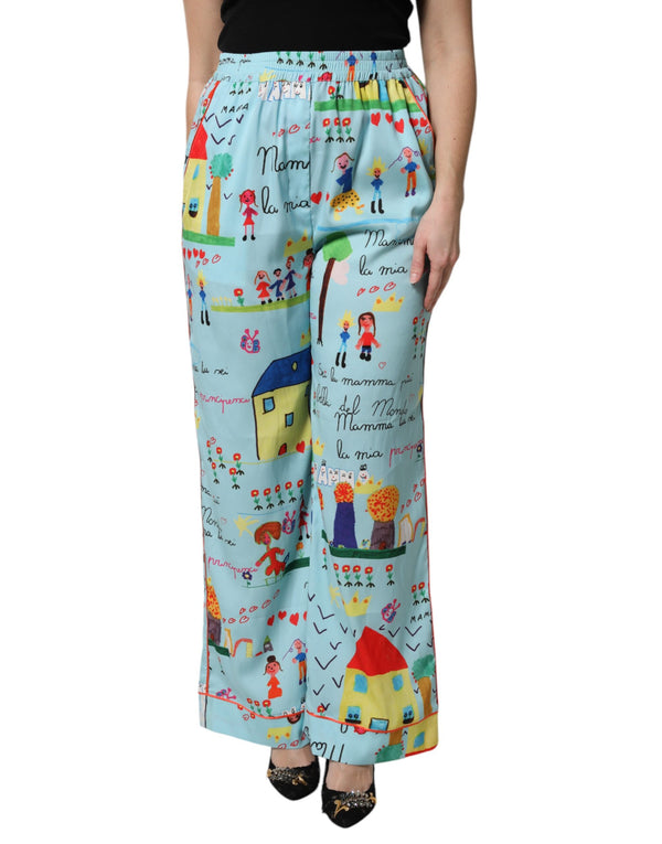Dolce & Gabbana 97% Polyester trousers in blue