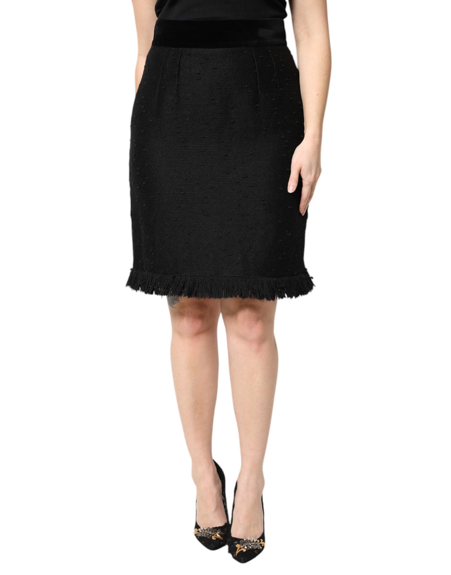 Dolce & Gabbana 74% Virgin Wool skirt in black