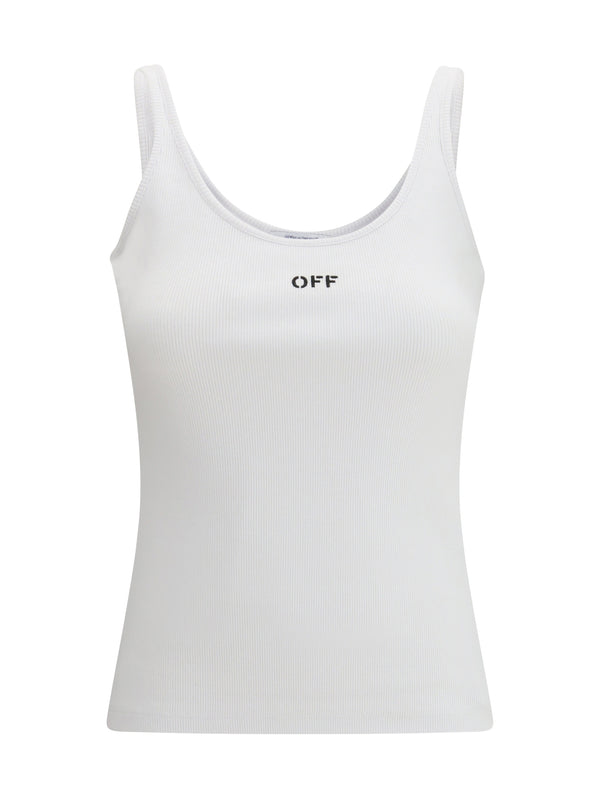 Off-White 98% Cotton tank top in white