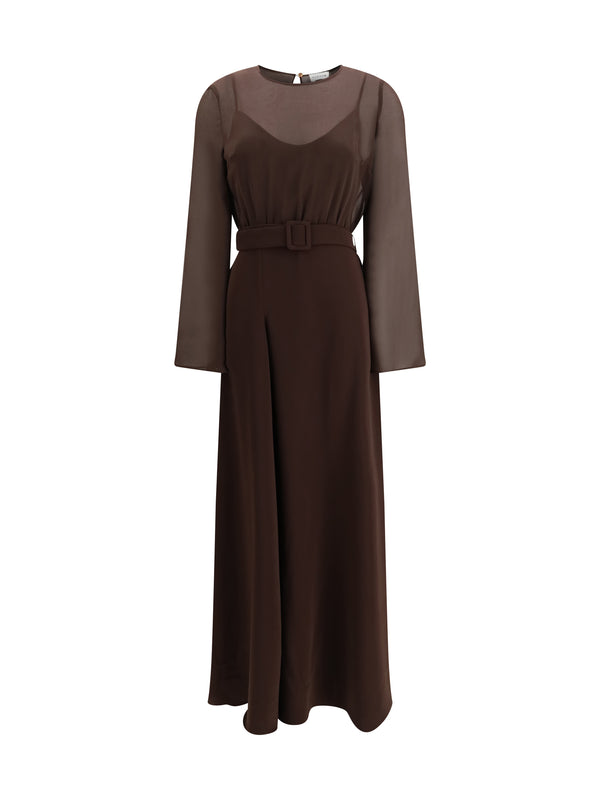P.A.R.O.S.H. 100% Polyester dress in brown