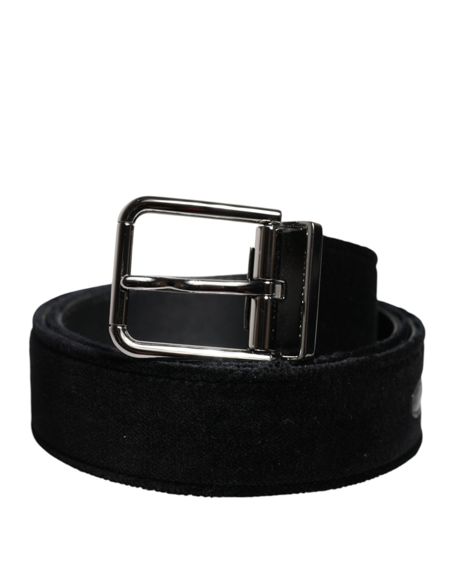 Dolce & Gabbana 90% Cotton 10% Leather belt in black