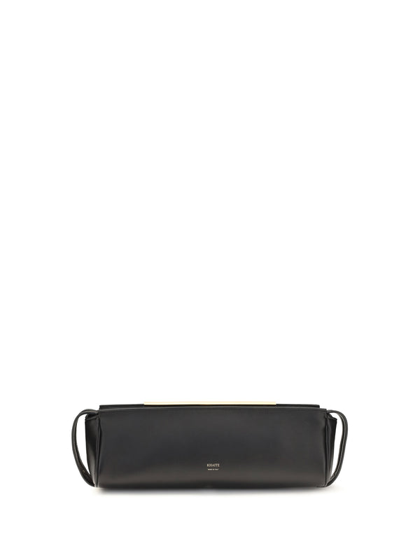 Khaite 100% calf leather (Bos Taurus) clutch in black