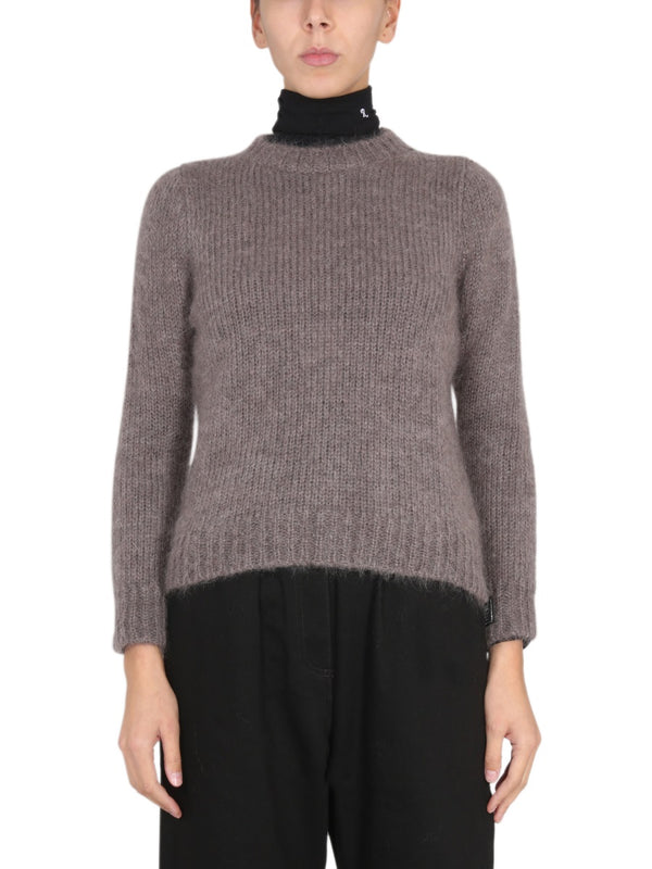 Mohair Crewneck Sweater Dove Mix Fabric Jumpers