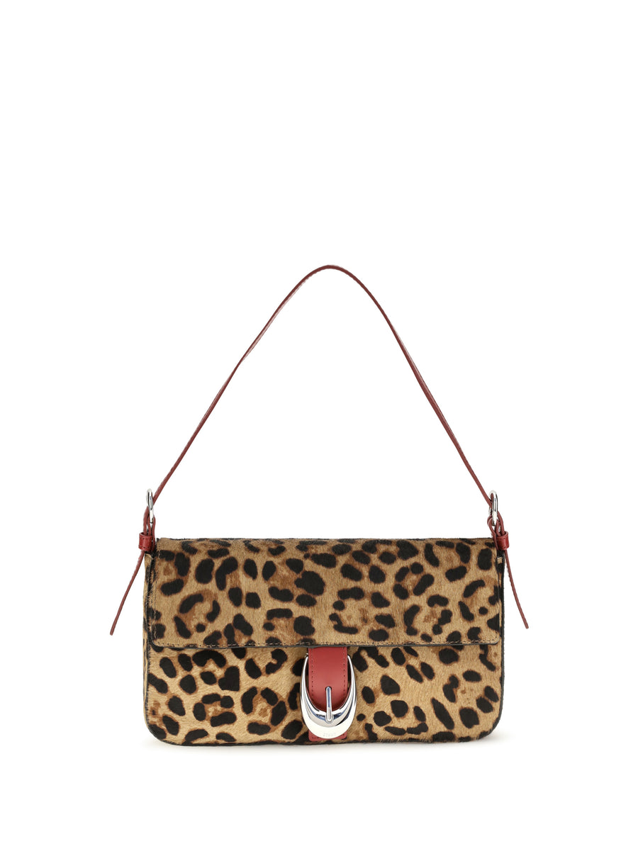 Shoulder Bag Harlow Leopard Beige Calf Leather