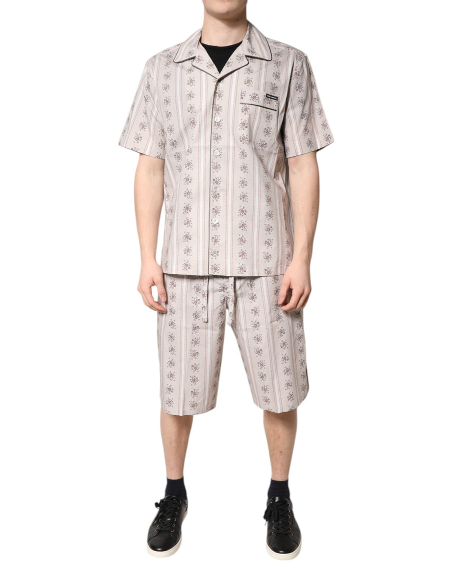 Dolce & Gabbana 100% Cotton pajama shirt in beige