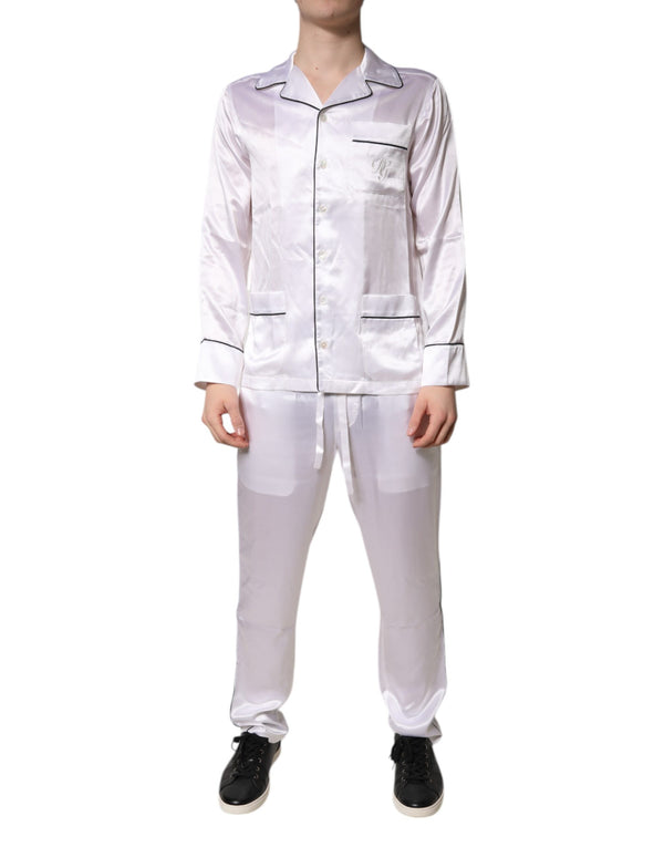Dolce & Gabbana 100% Silk pajama set in white