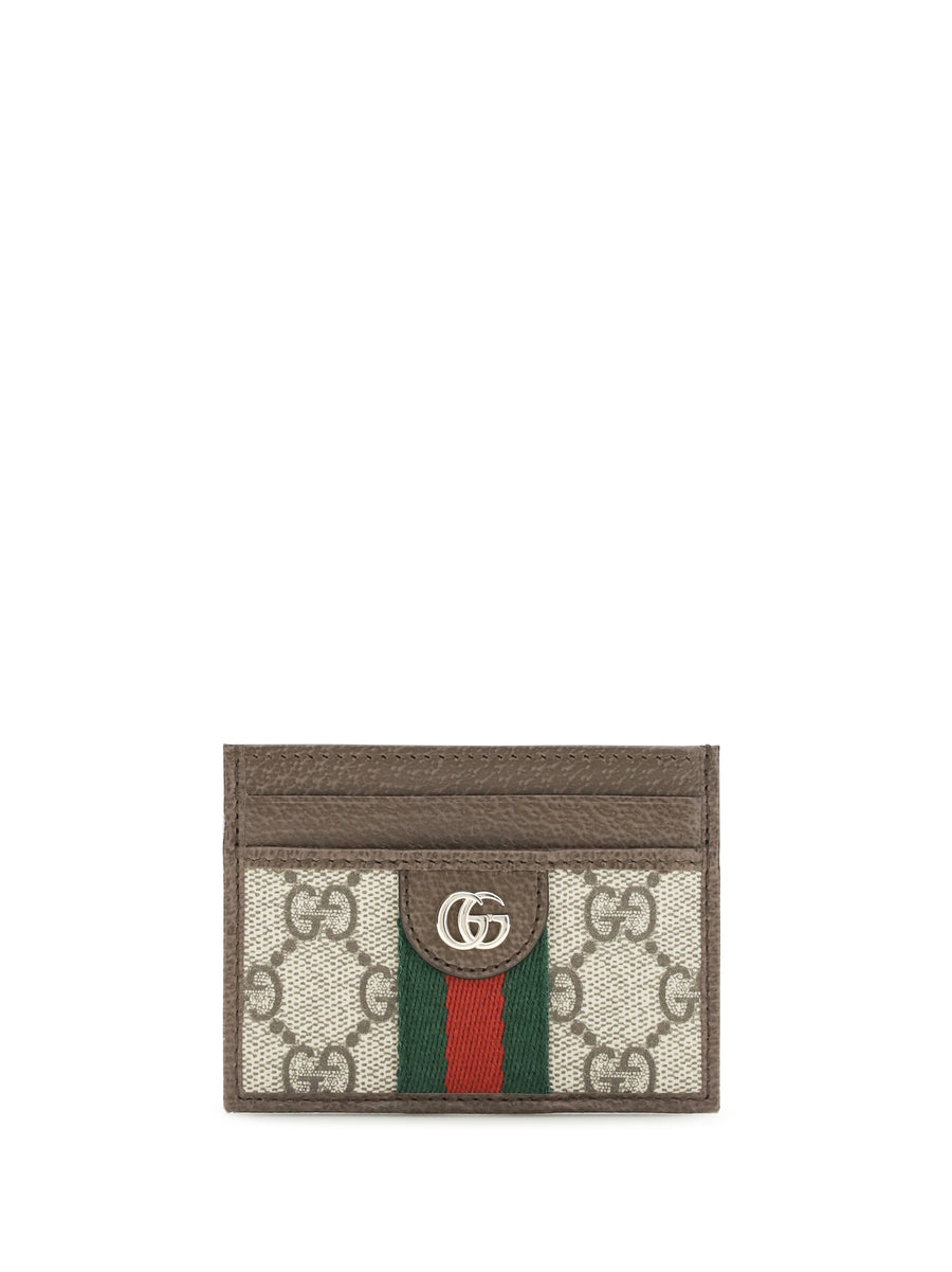 Card Holder Ophidia Gg Supreme Canvas Old B.eb/n.acero/vrv Fabric Make Up Bags