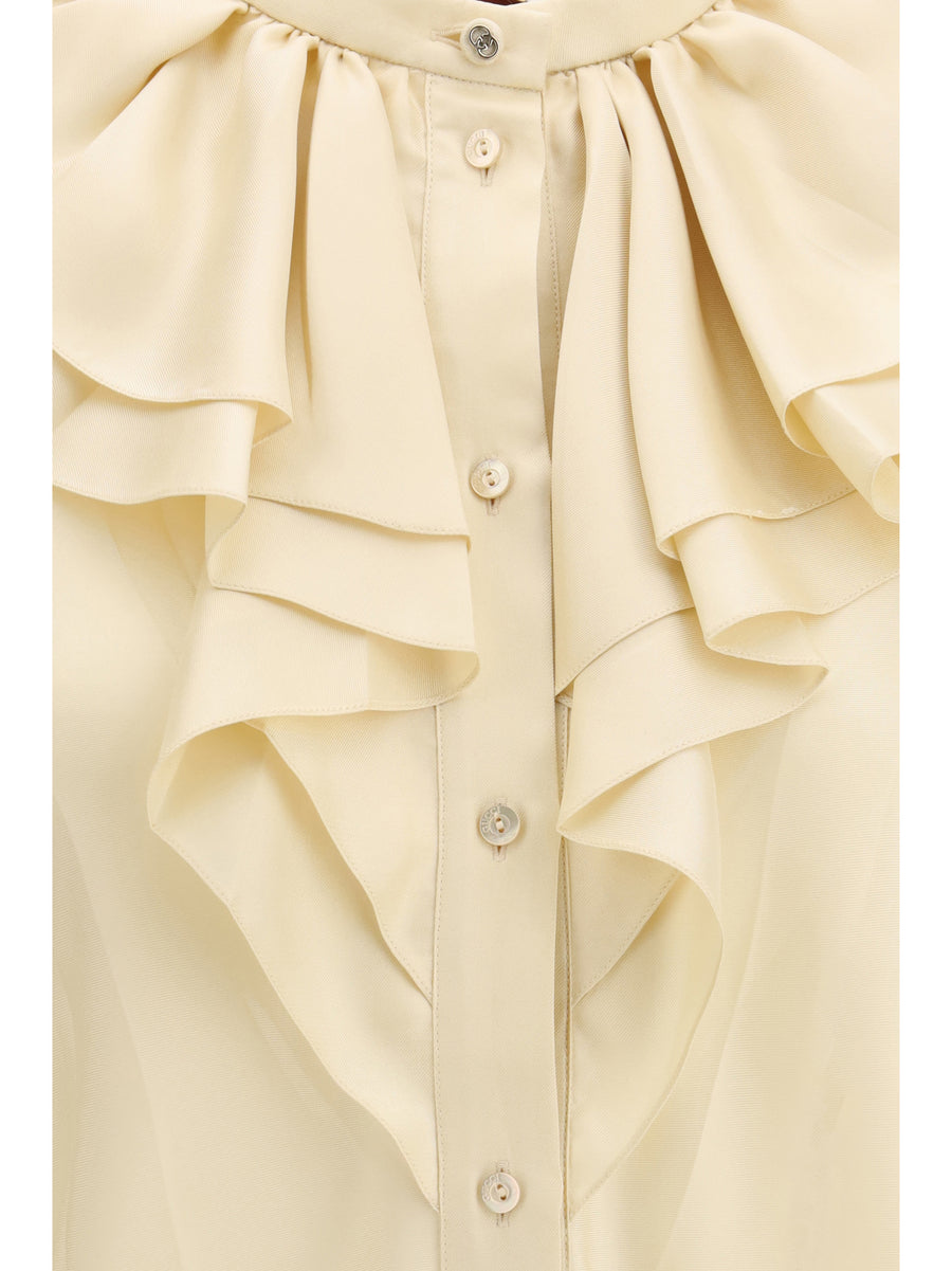 Shirt Silk Twill Beige Matt