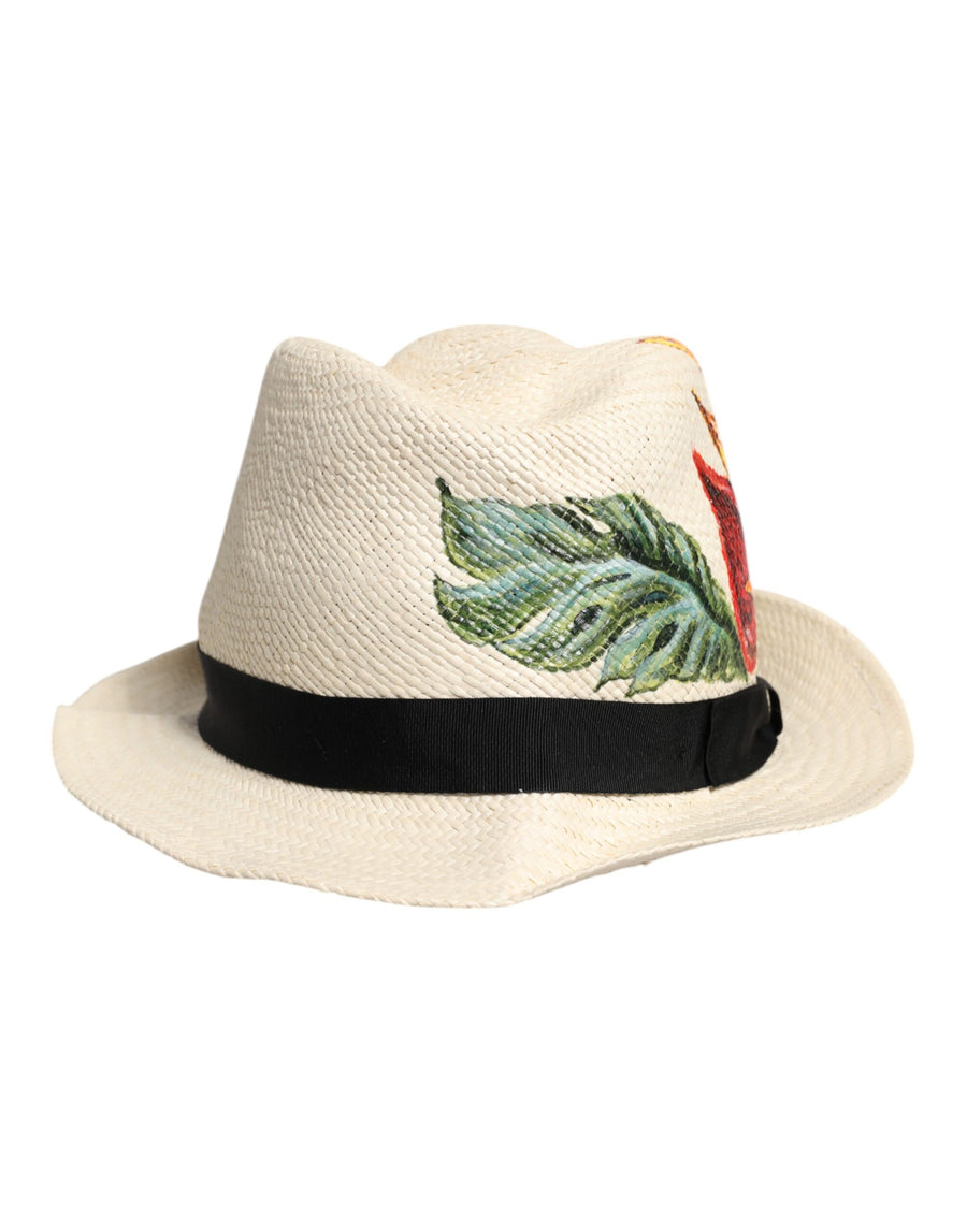 Dolce & Gabbana HAT9694 100% Straw fedora in beige