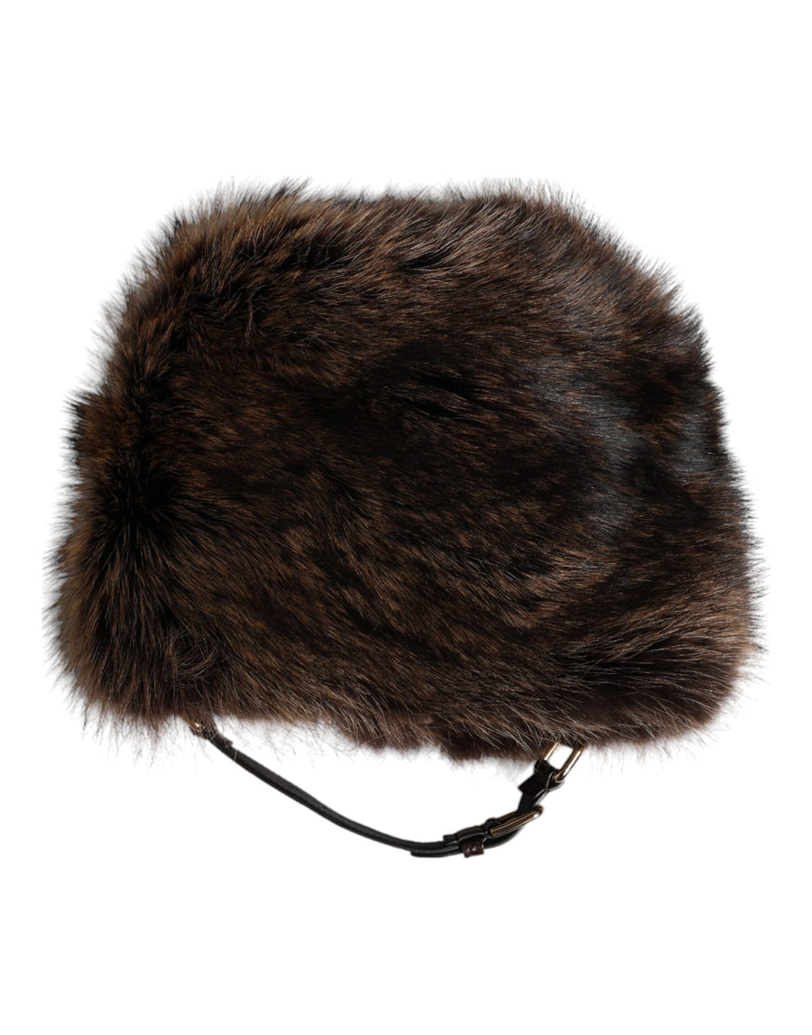 Dolce & Gabbana HAT9639 90% Raccoon bucket hat in brown