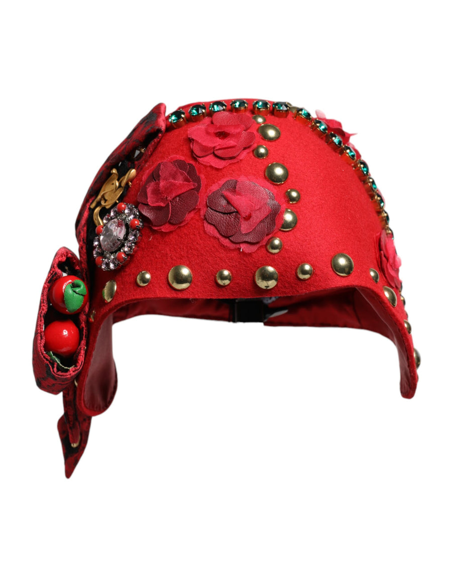 Dolce & Gabbana HAT9653 60% Wool 13% Cotton 9% Viscose 8% Acetate 4% Polyester 4% Nylon 2% Silk hat in red